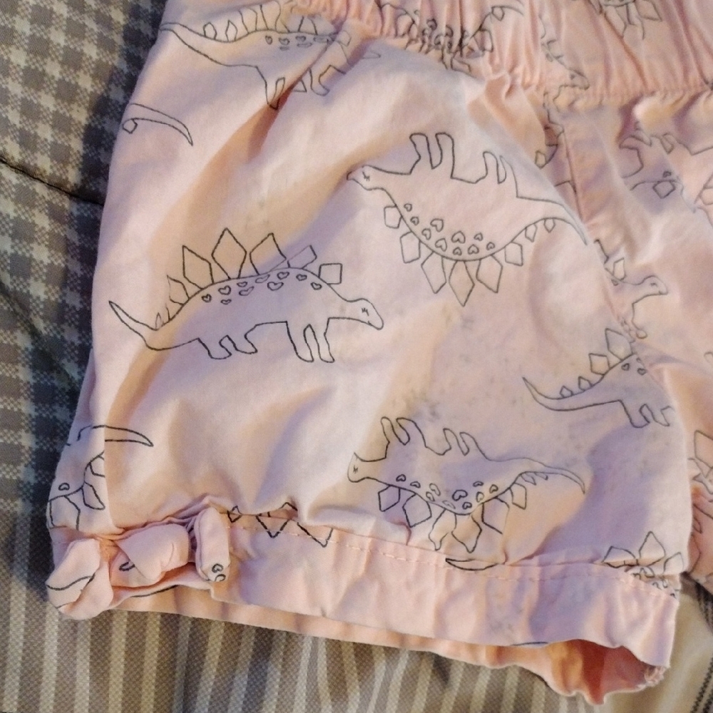Girls' Aqua Ruffle Neck Top with Pink Dino Shorts - Picture 7 of 13